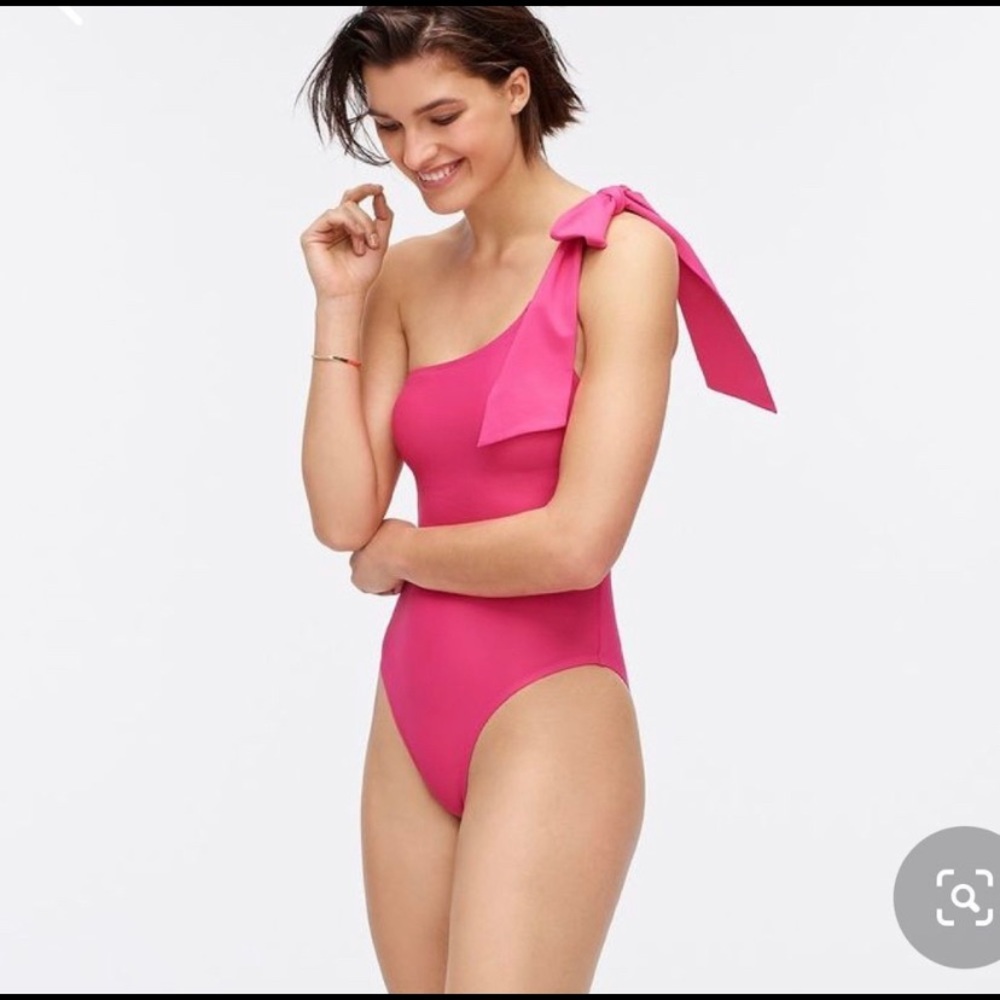 NWT J Crew Adjustable One Shoulder Swimsuit with Bow